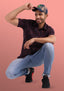 TerraDesi Crimson Dusk Floral Viscose Rayon Shirt