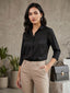 Midnight Luxe Satin Shirt – Signature Power Edit