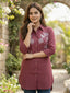 TerraDesi Maroon Heritage Bloom Embroidered Crepe Shirt – Elegant Everyday Luxe