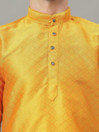 RudraRaj Jacquard Festive Kurta for Men | TerraDesi Royal Maroon Long Kurta
