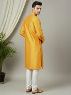 RudraRaj Jacquard Festive Kurta for Men | TerraDesi Royal Maroon Long Kurta