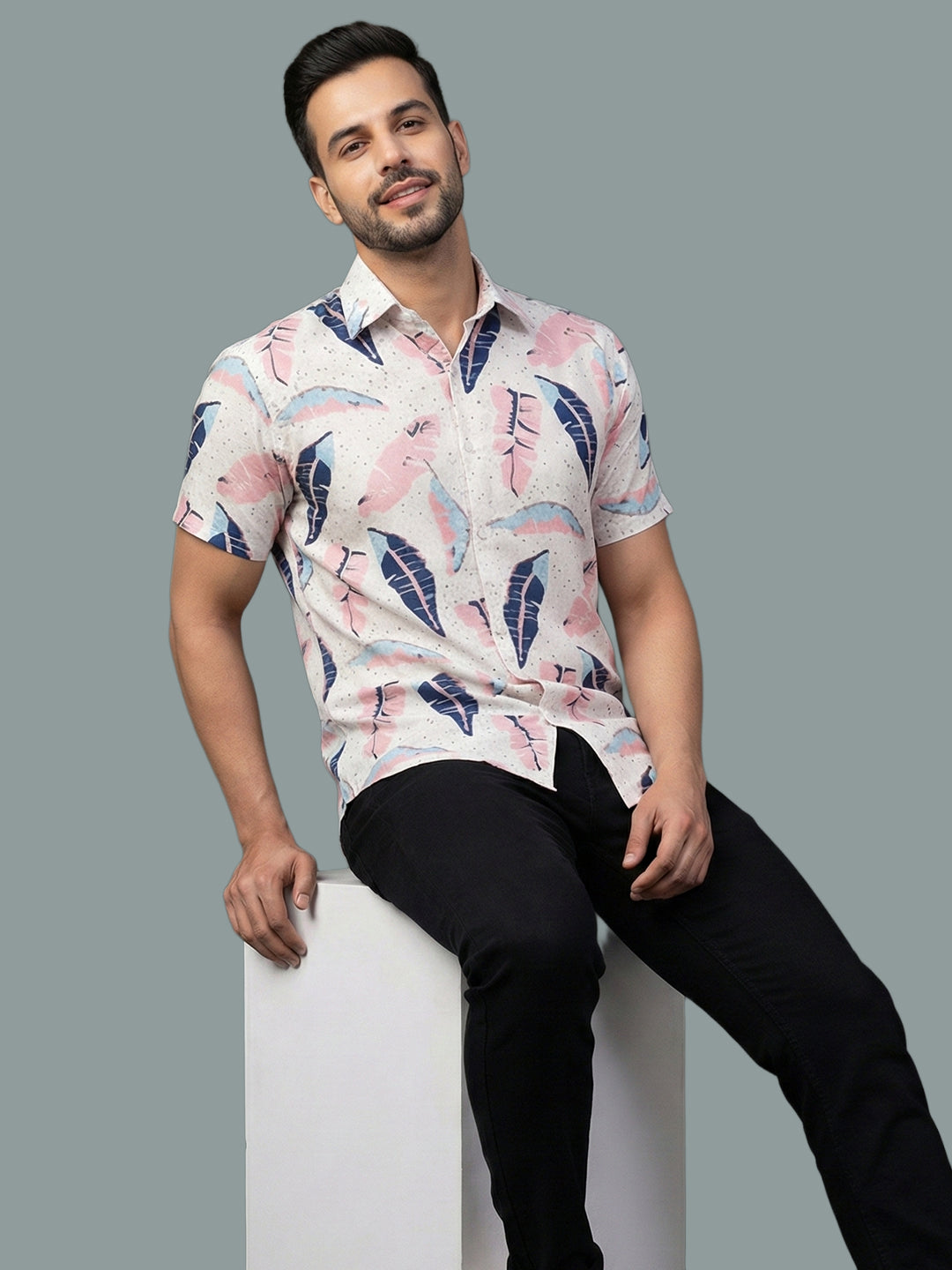 TerraDesi Pastel Petal Leaf Viscose Rayon Shirt Main image