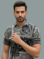 TerraDesi Monochrome Heritage Patchwork Paisley Shirt