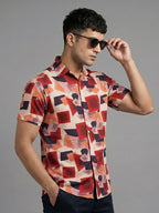 TerraDesi Geometric Clay Abstract Viscose Rayon Shirt