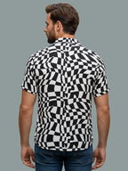 TerraDesi Monochrome Optical Illusion Print Shirt – Black & White Statement Wear