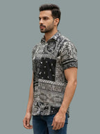 TerraDesi Monochrome Heritage Patchwork Paisley Shirt