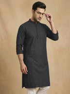 NoirVansh Luxe Sequin Kurta | TerraDesi Black Festive Statement Kurta