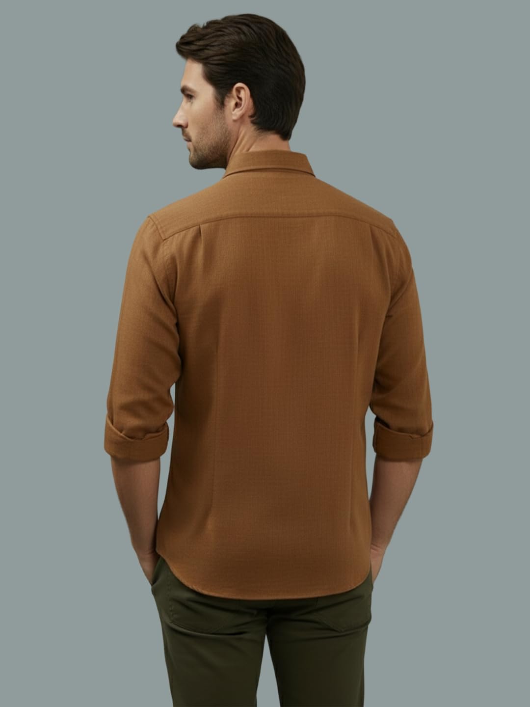 TerraDesi Men’s Essential Solid Cotton Blend Shirt