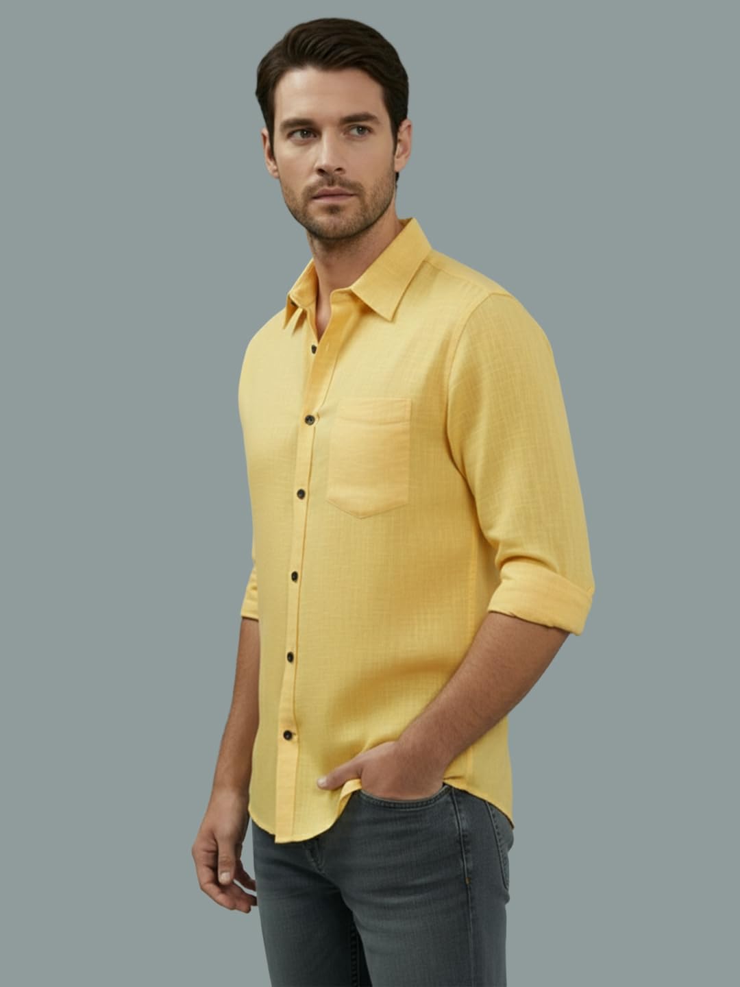 TerraDesi Men’s Essential Solid Cotton Blend Shirt