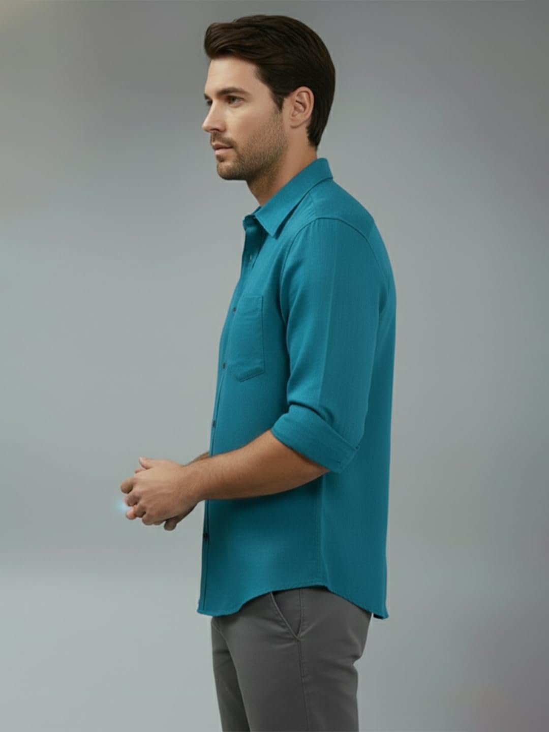TerraDesi Men’s Essential Solid Cotton Blend Shirt