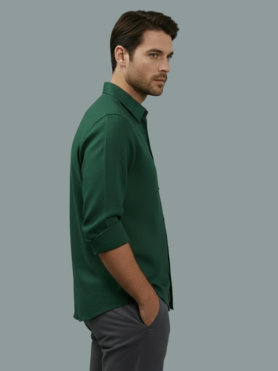 TerraDesi Men’s Essential Solid Cotton Blend Shirt