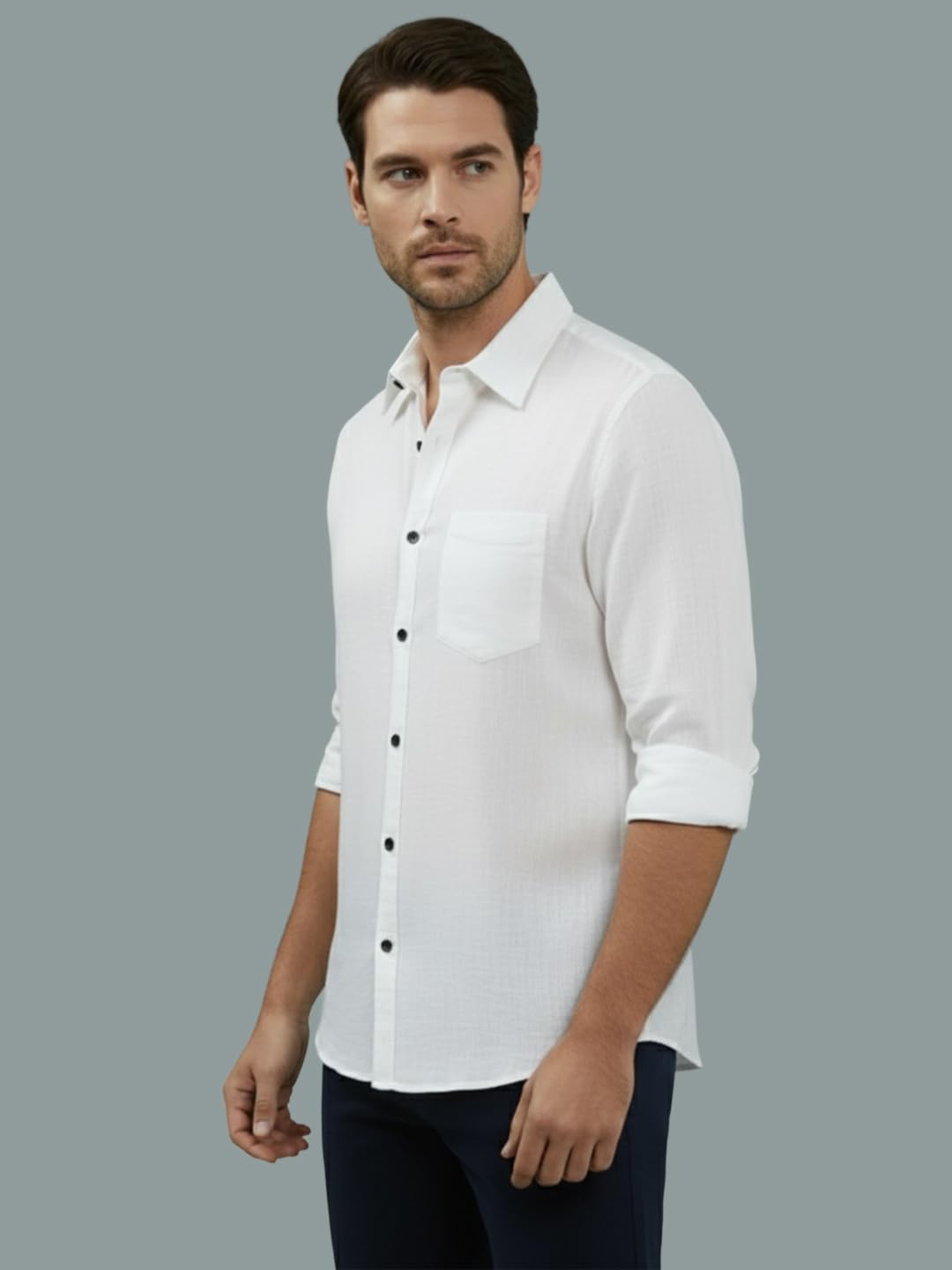 TerraDesi Men’s Essential Solid Cotton Blend Shirt