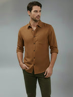 TerraDesi Men’s Essential Solid Cotton Blend Shirt