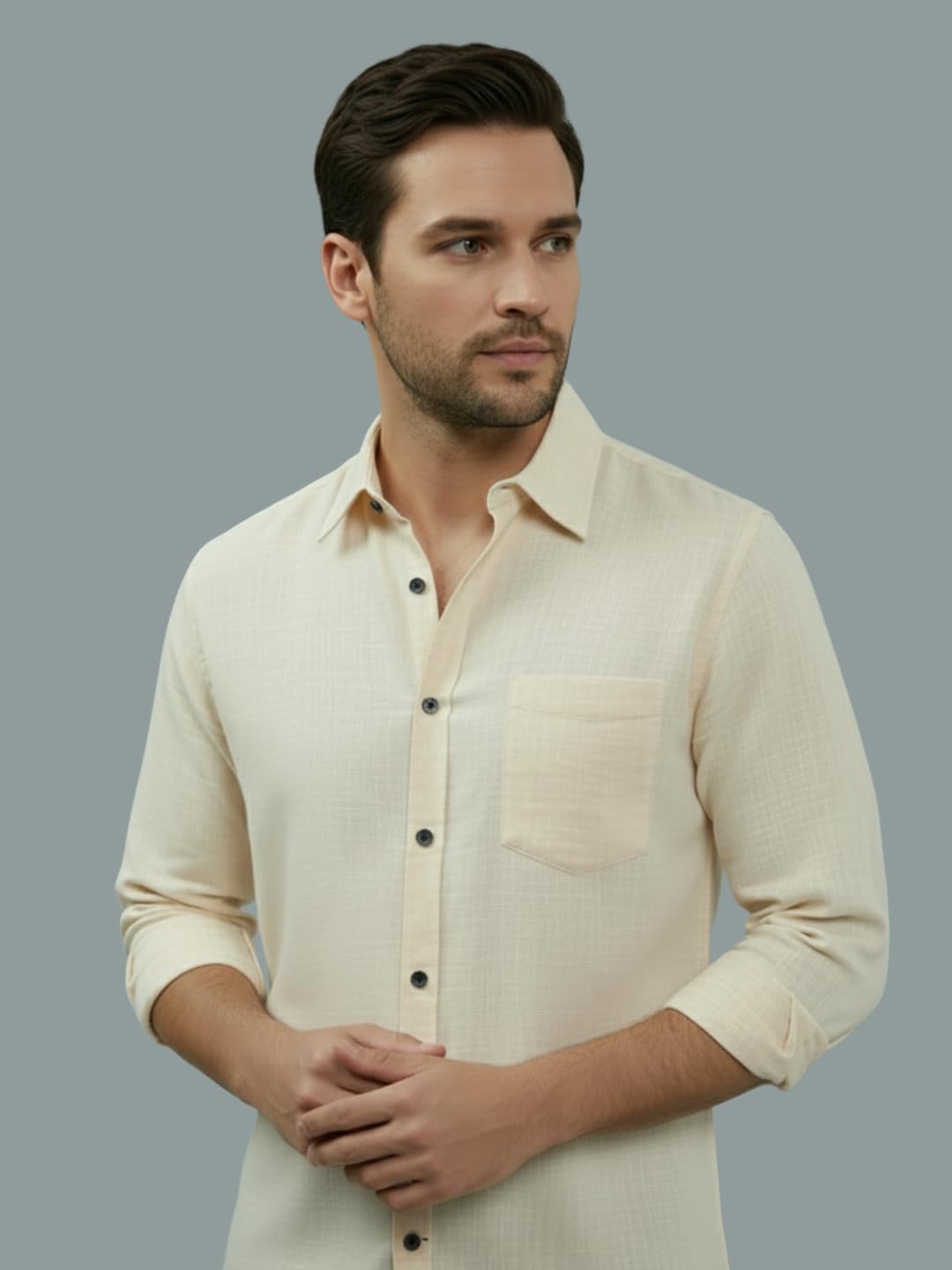 TerraDesi Men’s Essential Solid Cotton Blend Shirt