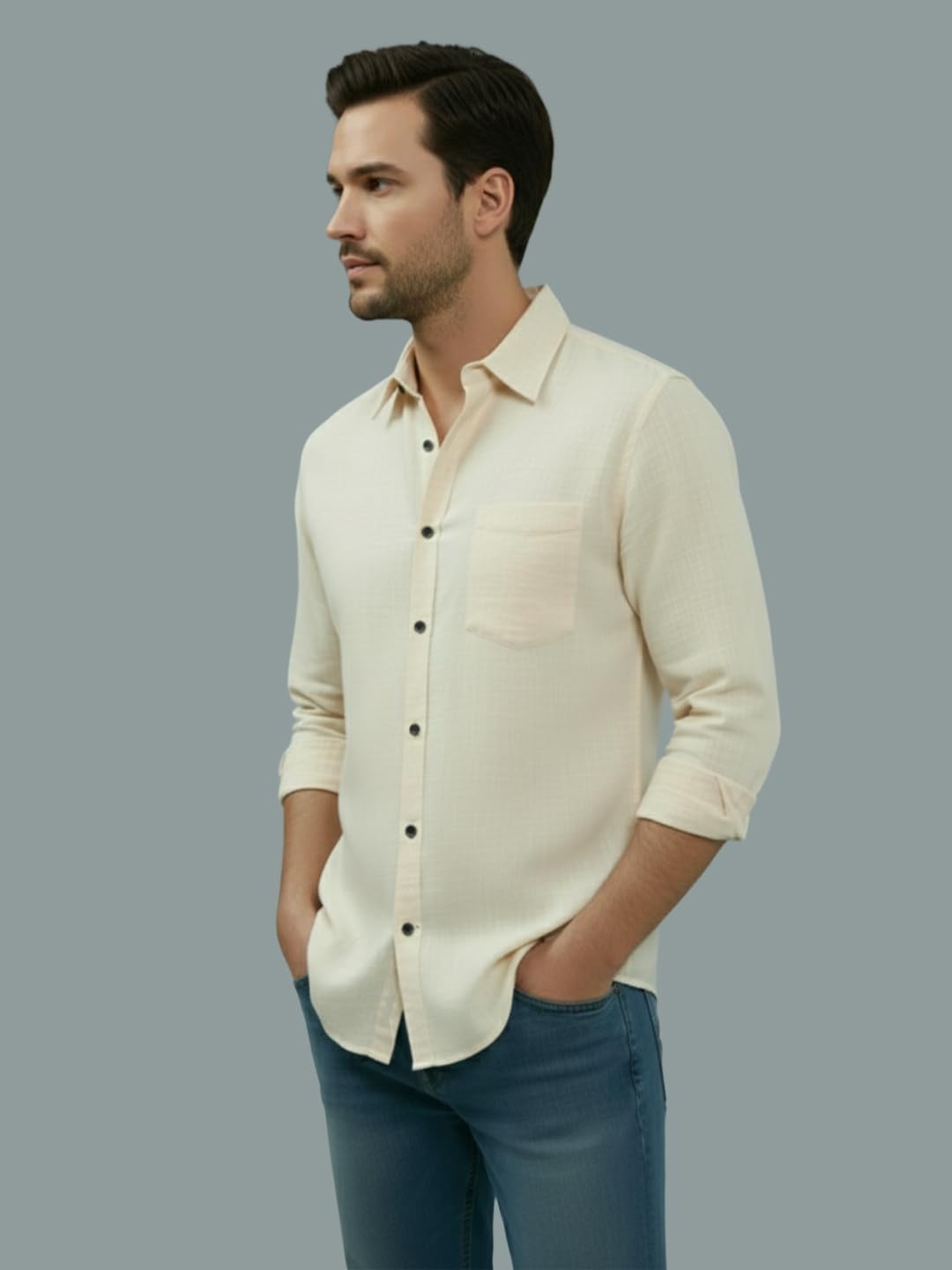 TerraDesi Men’s Essential Solid Cotton Blend Shirt