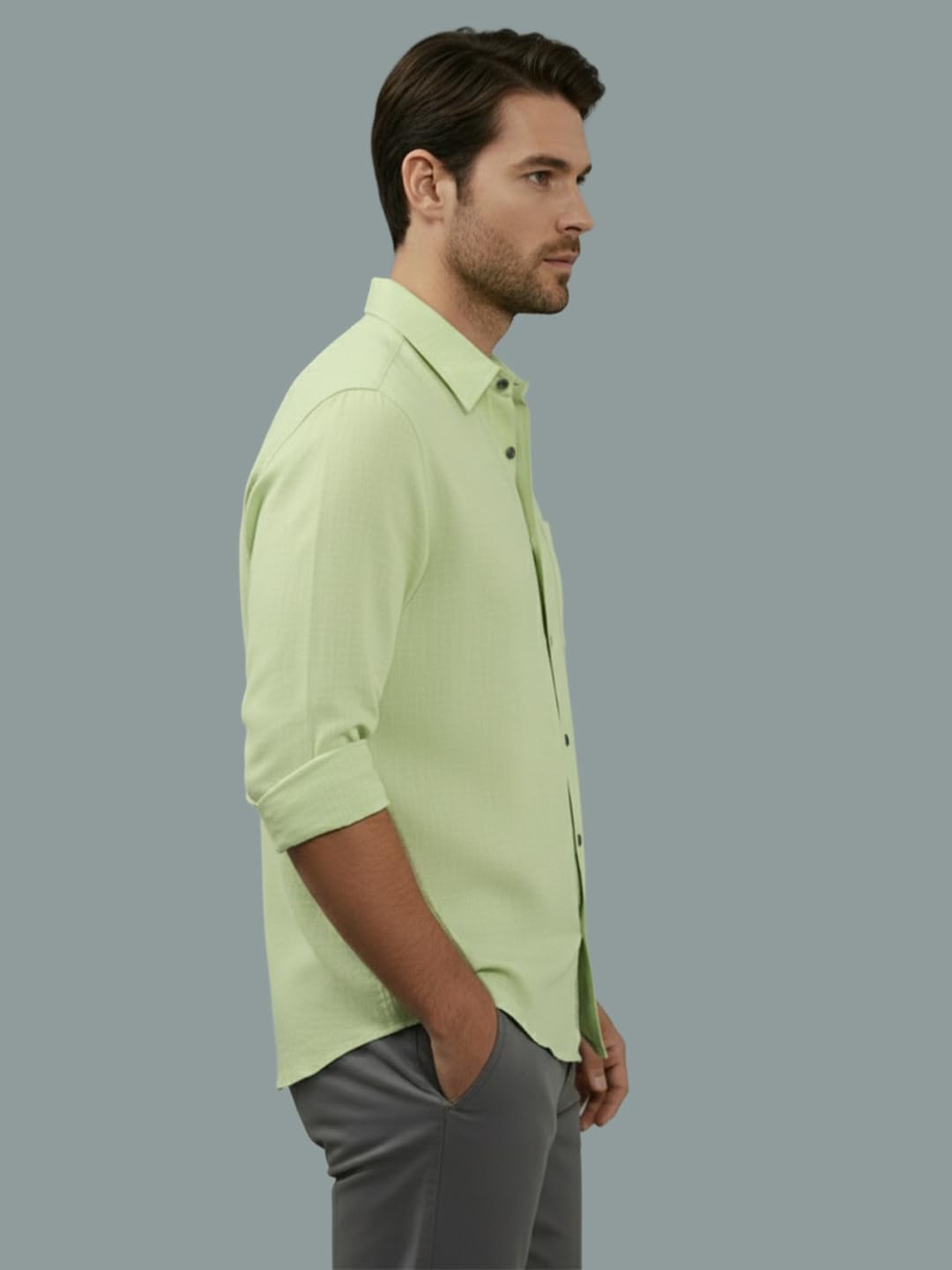 TerraDesi Men’s Essential Solid Cotton Blend Shirt