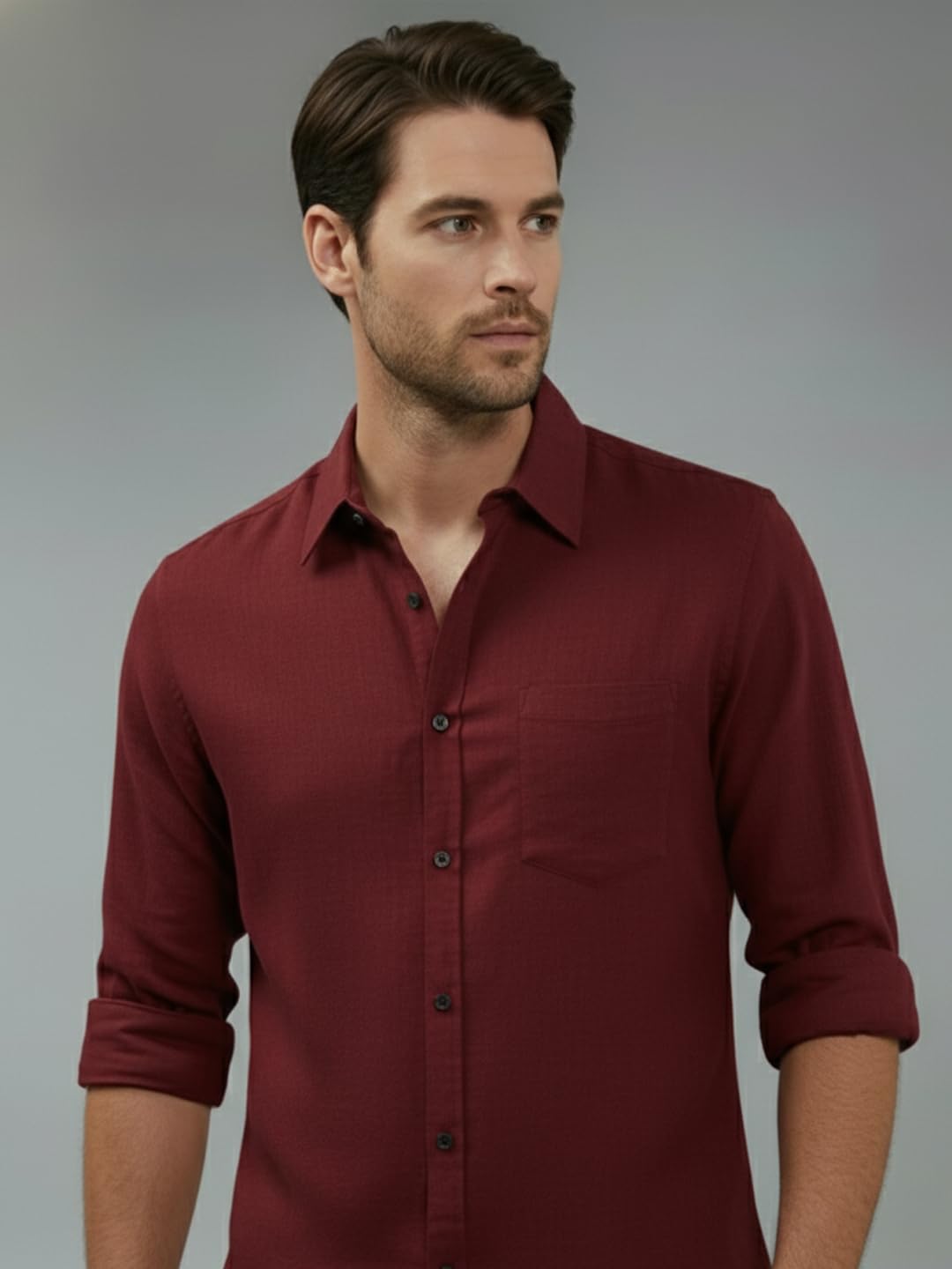 TerraDesi Men’s Essential Solid Cotton Blend Shirt