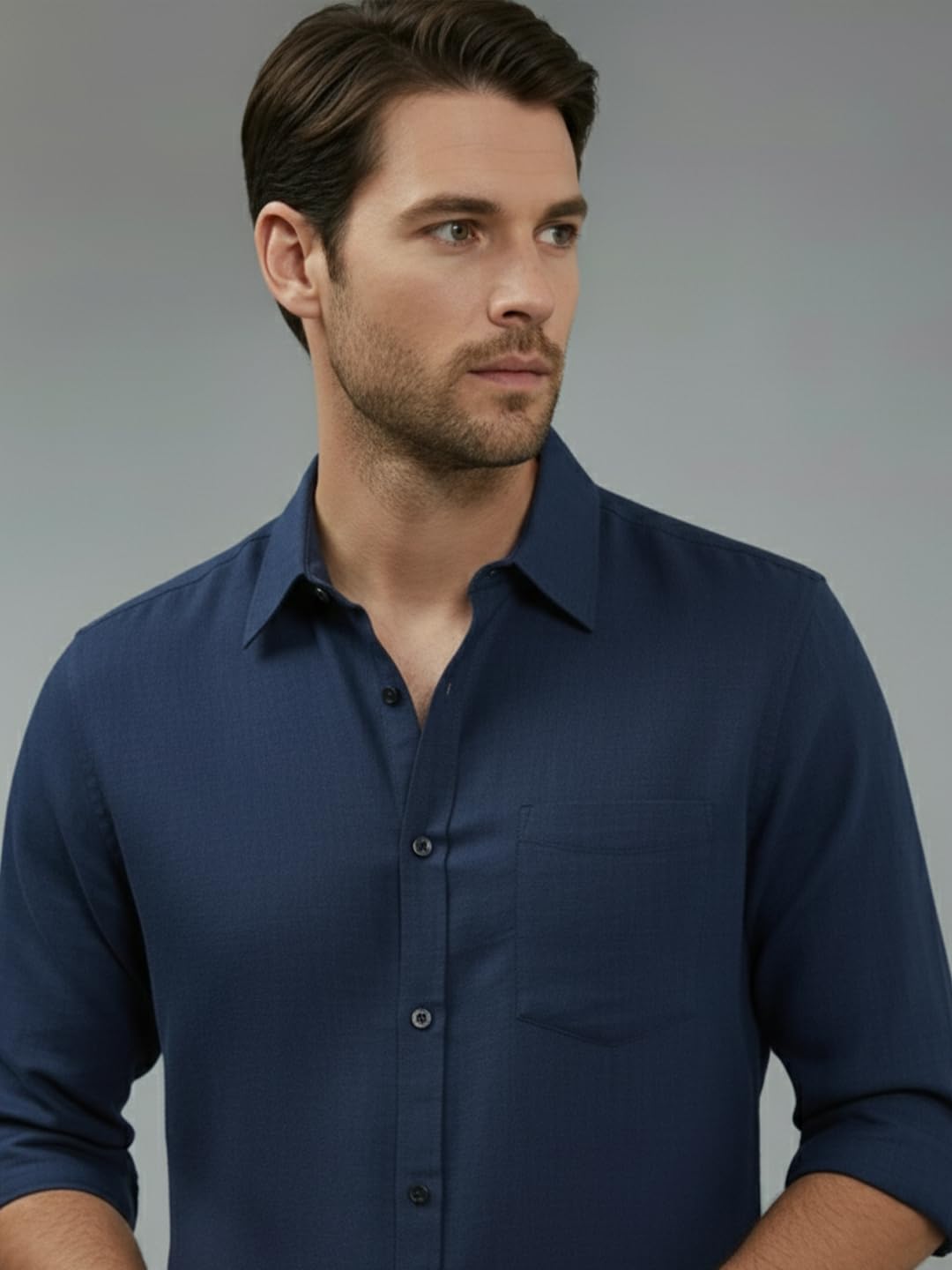 TerraDesi Men’s Essential Solid Cotton Blend Shirt