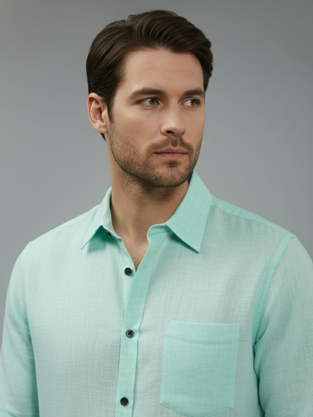 TerraDesi Men’s Essential Solid Cotton Blend Shirt