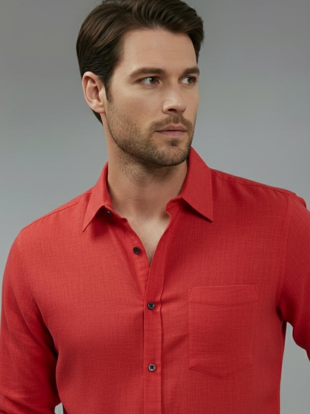 TerraDesi Men’s Essential Solid Cotton Blend Shirt