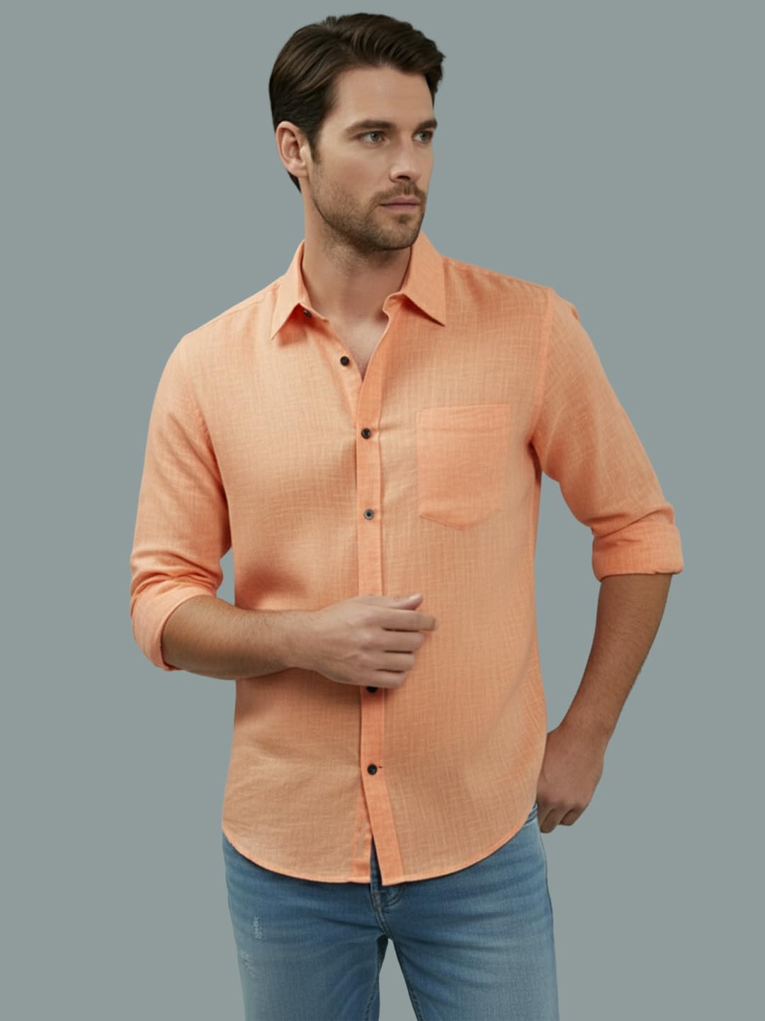 TerraDesi Men’s Essential Solid Cotton Blend Shirt
