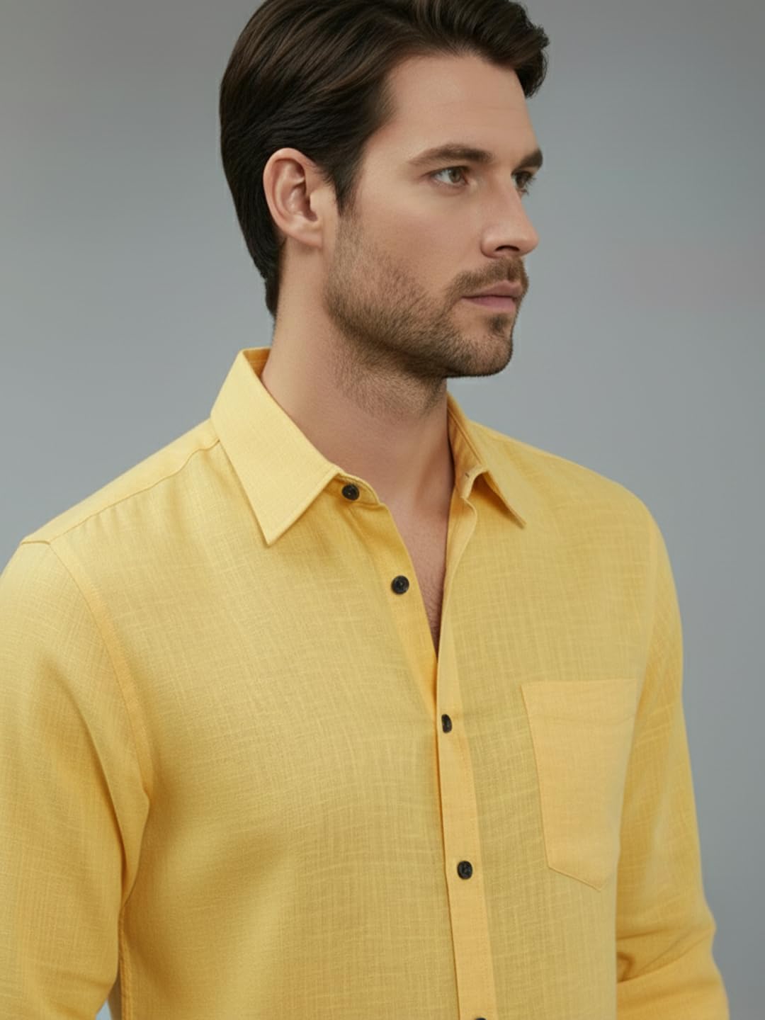 TerraDesi Men’s Essential Solid Cotton Blend Shirt