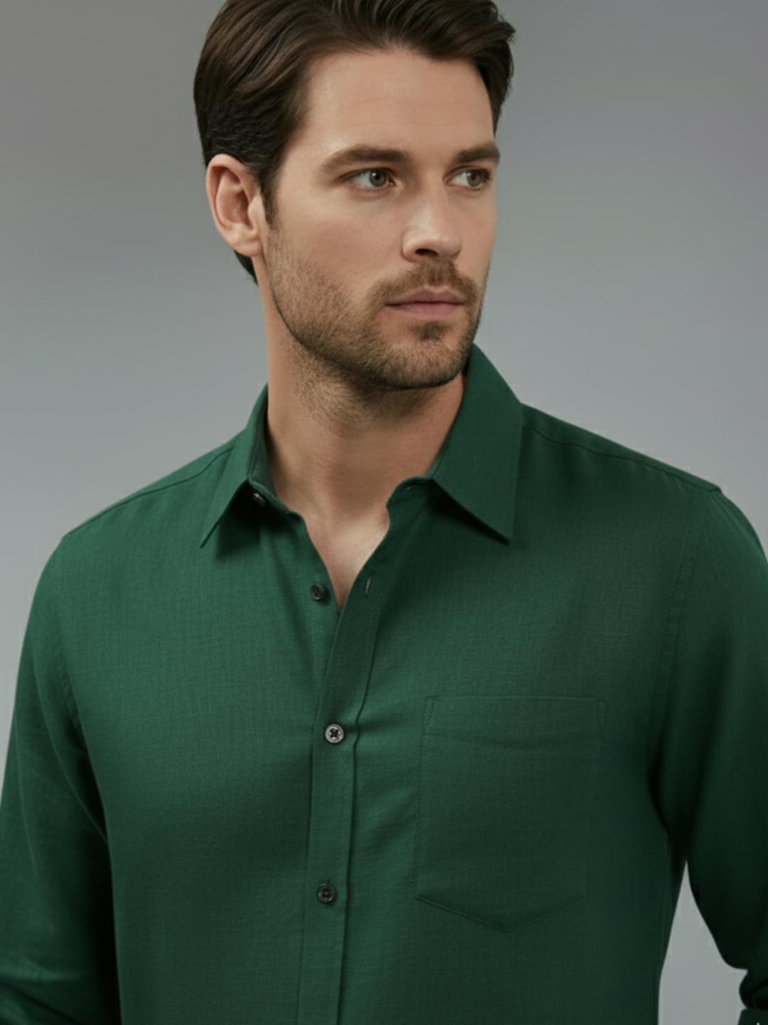 TerraDesi Men’s Essential Solid Cotton Blend Shirt