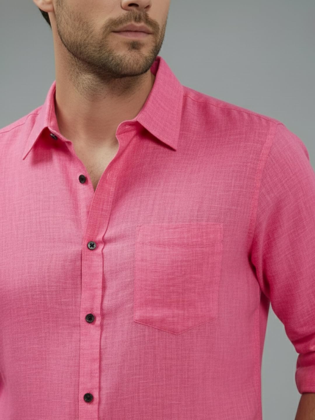 TerraDesi Men’s Essential Solid Cotton Blend Shirt