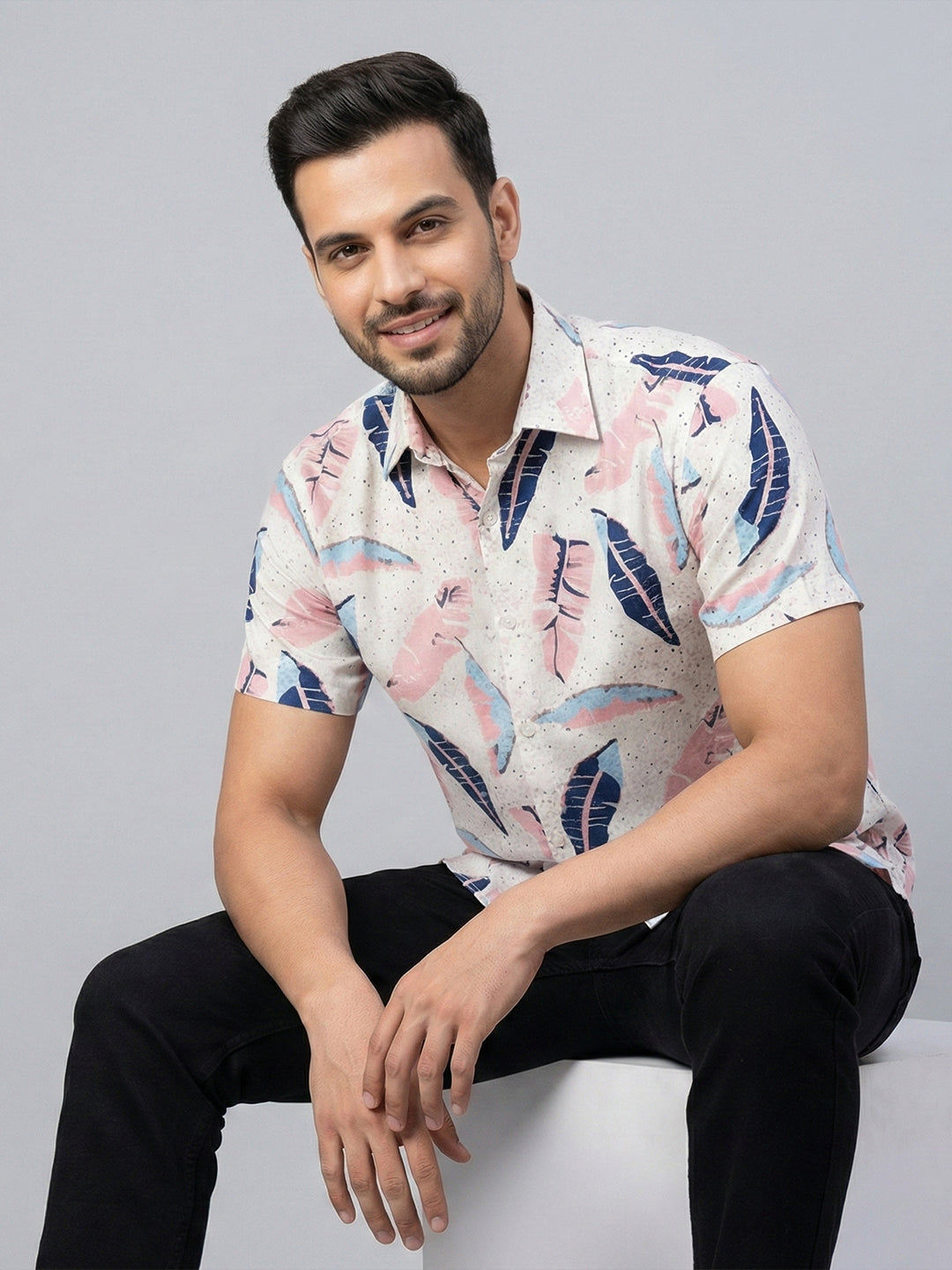TerraDesi Pastel Petal Leaf Viscose Rayon Shirt