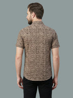 TerraDesi Tribal Grid Earthtone Shirt – Geometric Heritage Casual Wear