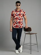 TerraDesi Geometric Clay Abstract Viscose Rayon Shirt