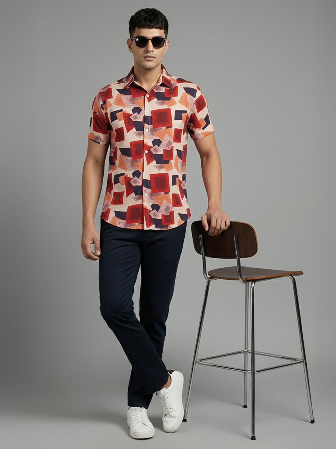 TerraDesi Geometric Clay Abstract Viscose Rayon Shirt