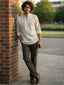 TerraDesi Sand Beige Cotton Kurta for Men | Zipper Closure Mandarin Collar Kurta