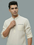 TerraDesi Men's Casual Regular Fit Full Sleeve Pocket Contrast Kurta (SE119)