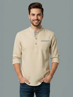 TerraDesi Men's Regular Fit Cotton Mandarin Collar Kurta (SE120)