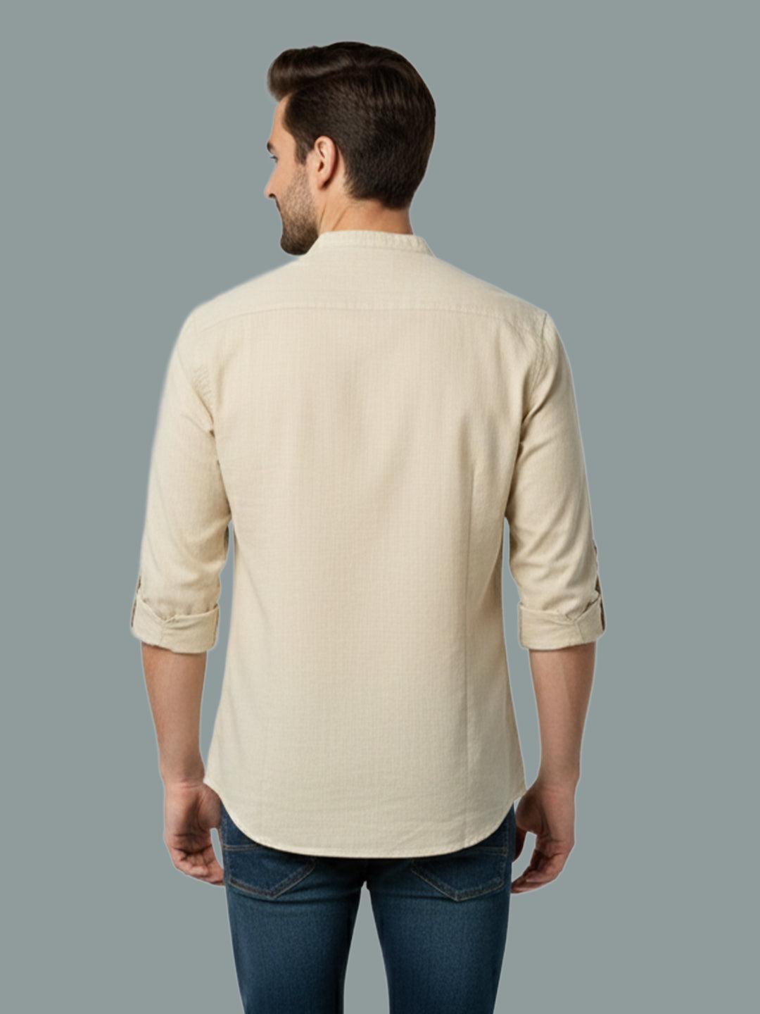 TerraDesi Men's Regular Fit Cotton Mandarin Collar Kurta (SE120)