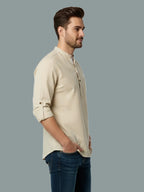 TerraDesi Men's Regular Fit Cotton Mandarin Collar Kurta (SE120)