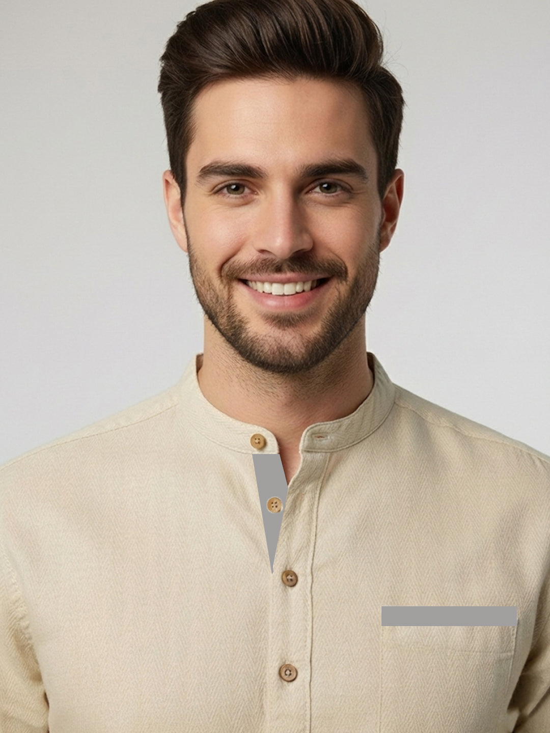 TerraDesi Men's Regular Fit Cotton Mandarin Collar Kurta (SE120)
