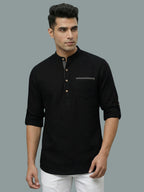TerraDesi Men's Casual Regular Fit Full Sleeve Pocket Contrast Kurta (SE119)