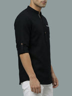 TerraDesi Men's Casual Regular Fit Full Sleeve Pocket Contrast Kurta (SE119)
