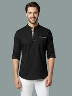TerraDesi Men's Regular Fit Cotton Mandarin Collar Kurta (SE120)