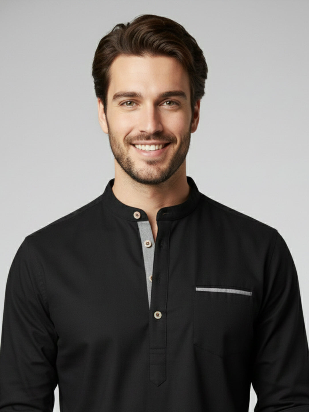TerraDesi Men's Regular Fit Cotton Mandarin Collar Kurta (SE120)