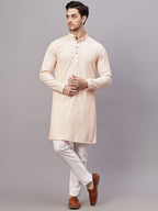 TerraDesi Royal Pista Bloom Chikankari Sequined Kurta Pajama Set