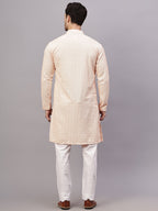 TerraDesi Royal Pista Bloom Chikankari Sequined Kurta Pajama Set