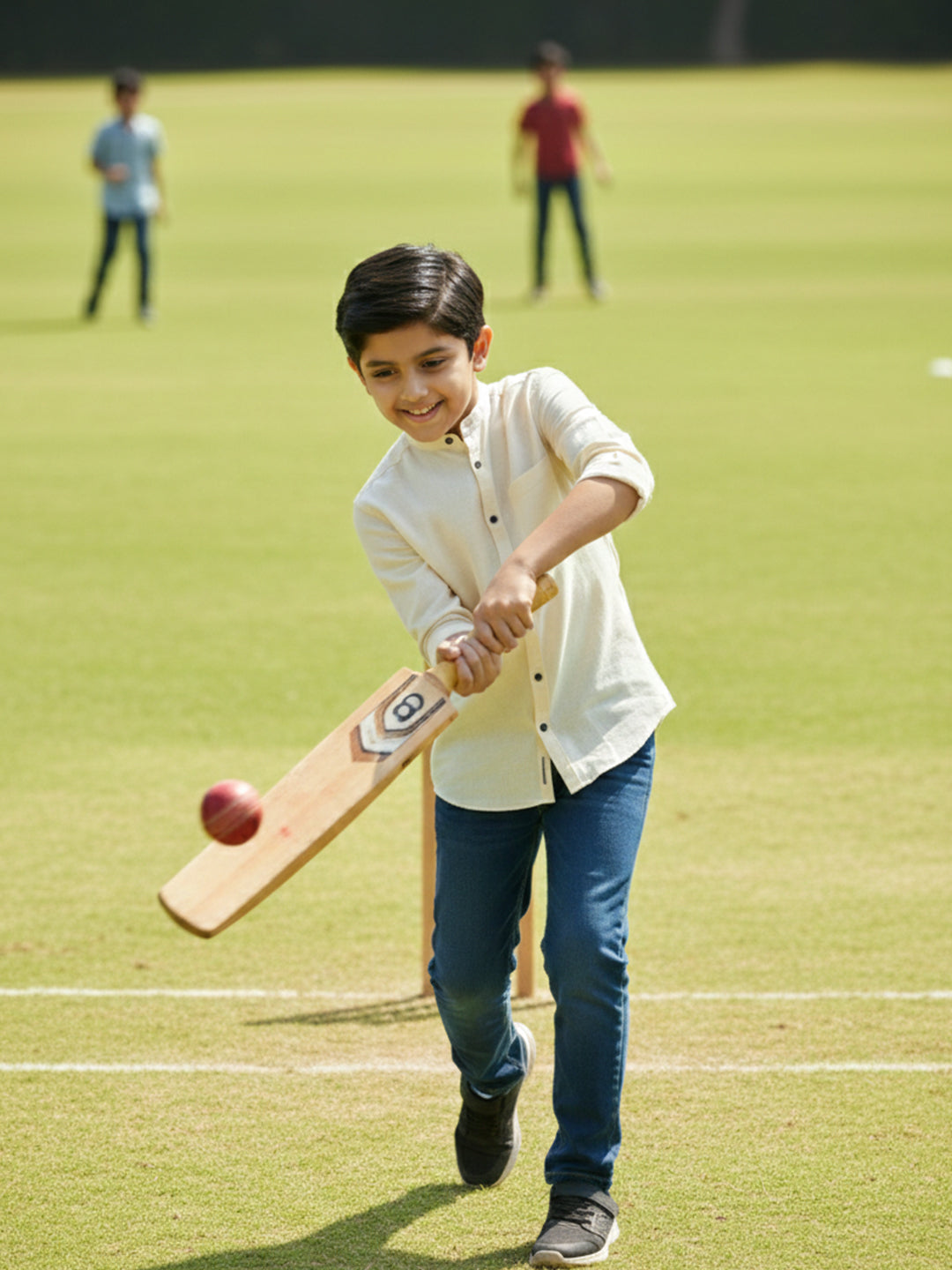 TerraDesi Junior Alabaster Grace Solid Mandarin Shirt