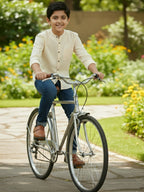 TerraDesi Junior Alabaster Grace Solid Mandarin Shirt