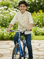 TerraDesi Junior Alabaster Grace Solid Mandarin Shirt