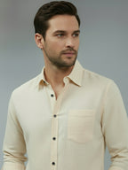 TerraDesi Saffron Ember Solid Cotton Formal Shirt