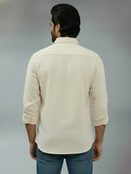 TerraDesi Citrine Glow Solid Cotton Blend Formal Shirt