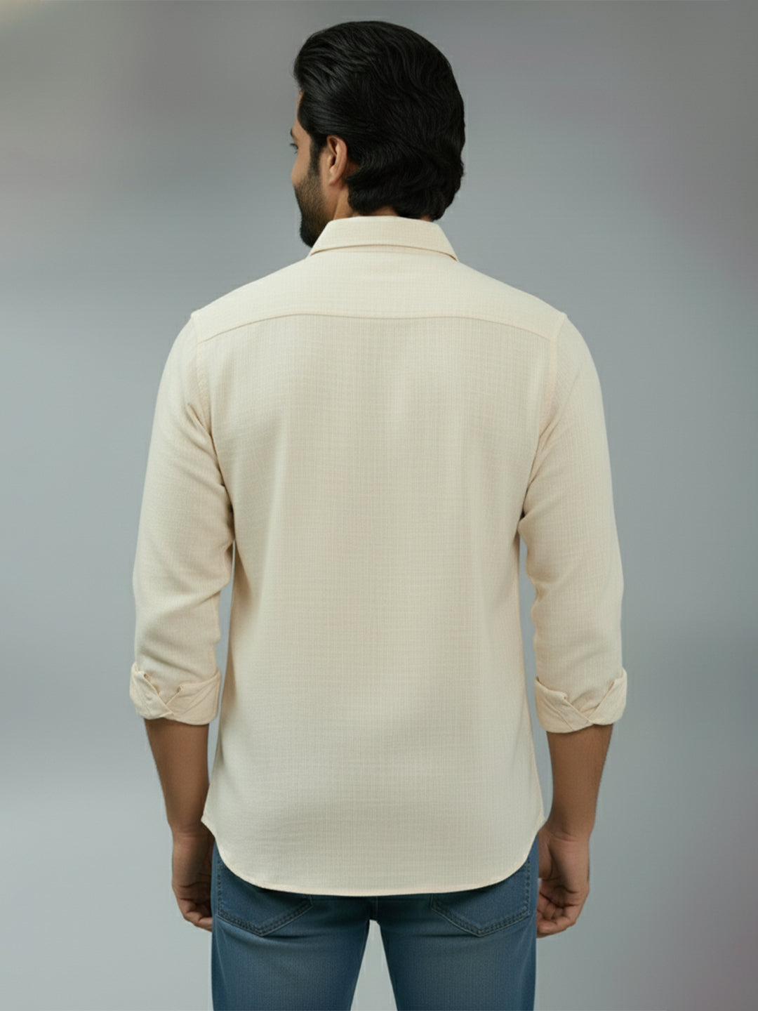 TerraDesi Citrine Glow Solid Cotton Blend Formal Shirt